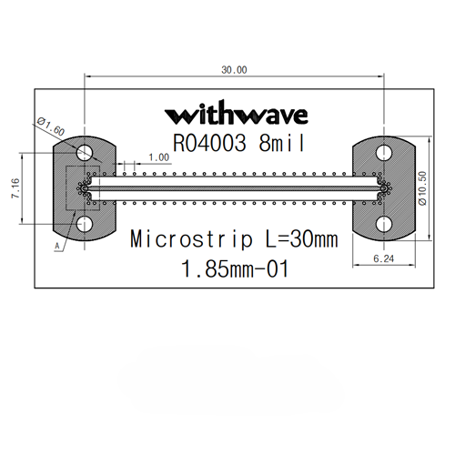 Evaluation Test Board (Microstrip Type) : Size: 40 mm X 30 mm (DC to 67 GHz) Evaluation Test Board (Microstrip Type) : Size: 40 mm X 30 mm (DC to 67 GHz)